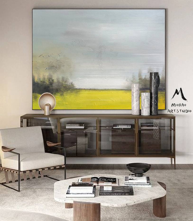 Yellow Sky Contemporary Abstract Canvas Artwork C60SU wall art